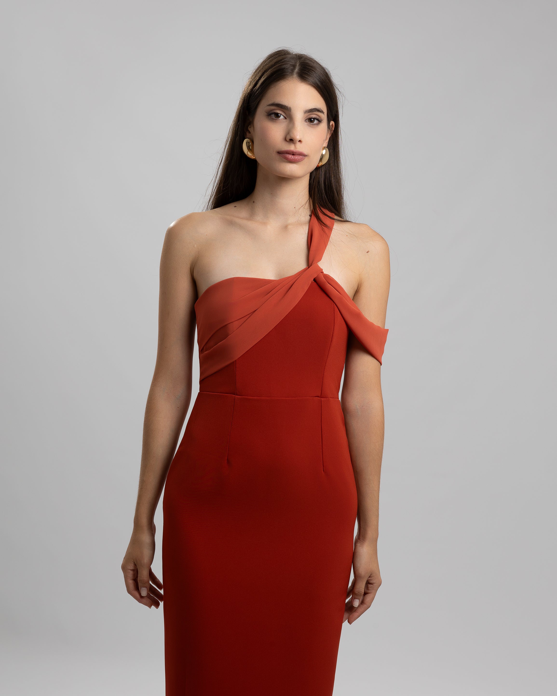 Vestido Aurora Largo Teja