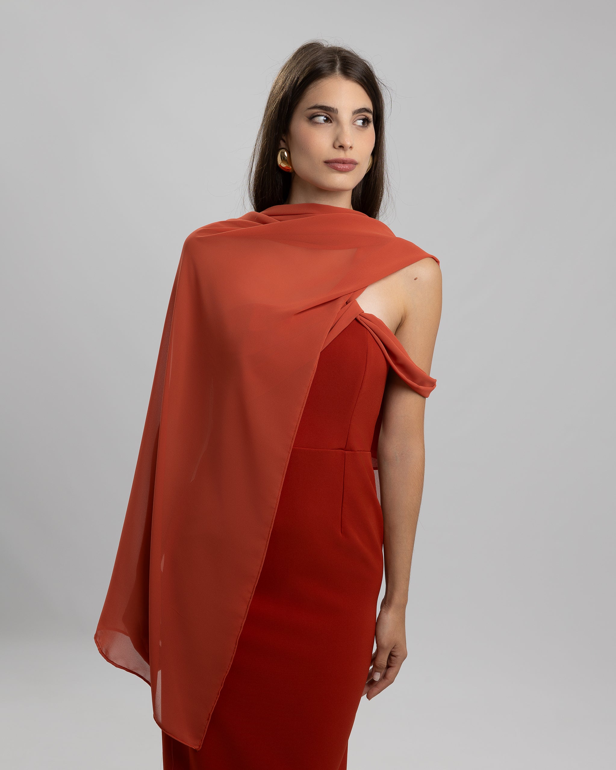 Vestido Aurora Largo Teja