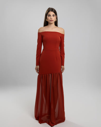 Vestido Atenea Mangas Teja