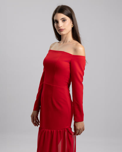 Vestido Atenea Mangas Rojo